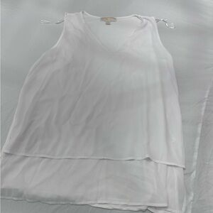 Michael Kors White Layered Sleeveless Blouse